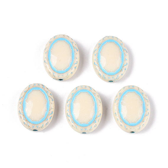 Окрашенные непрозрачные акриловые бусины, овальные