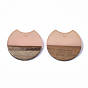 Resin & Walnut Wood Pendants, Gap Flat Round
