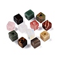 Смешанные каменные европейские бусины, бусины с большим отверстием, смешанные окрашенные и неокрашенные, кубические