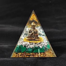 Buddha Orgonite Pyramid, Resin Ornaments, for Home Office Desktop Decoration