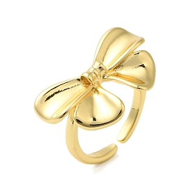 Bowknot Brass Finger Open Cuff Rings for Women