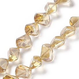 Pearl Luster Plated Electroplate Glass Beads, Polygon