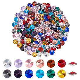 192шт. 12 цвета, стразы, кабошоны из алмазного стекла, задние и задние