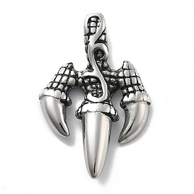 304 Stainless Steel Pendants, Eagle Claw Charm