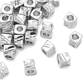 SHEGRACE Brass Beads, Cadmium Free & Nickel Free & Lead Free, Textured Cube