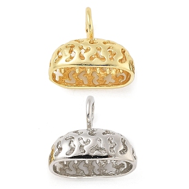 Rack Plating Brass Pendants, Long-Lasting Plated, Lead Free & Cadmium Free Charms, with Jump Ring