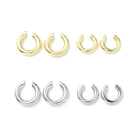 Rack Plating Brass Ring Cuff Earrings for Women, Lead Free & Cadmium Free