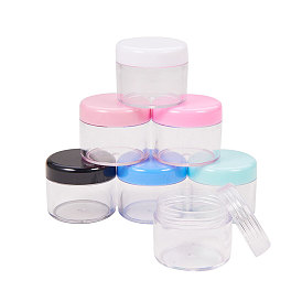 20G PS Plastic Portable Facial Cream Jar Sets, Empty Refillable Cosmetic Containers, with Screw Lid