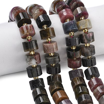 Натуральный турмалин бисер нитей, диск, Heishi бусы, с бисером