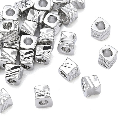 SHEGRACE Brass Beads, Cadmium Free & Nickel Free & Lead Free, Textured Cube