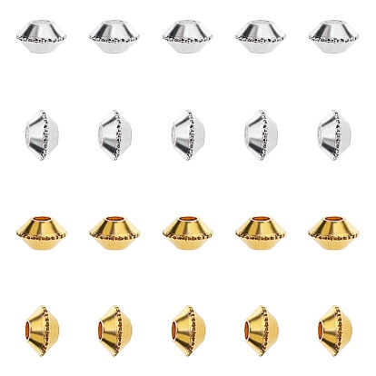 ARRICRAFT Brass Spacer Beads, Bicone