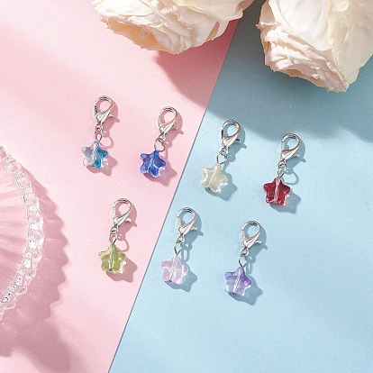 Стеклянные звезды, прозрачные подвесные украшения, Сплав с застежками когтя омара