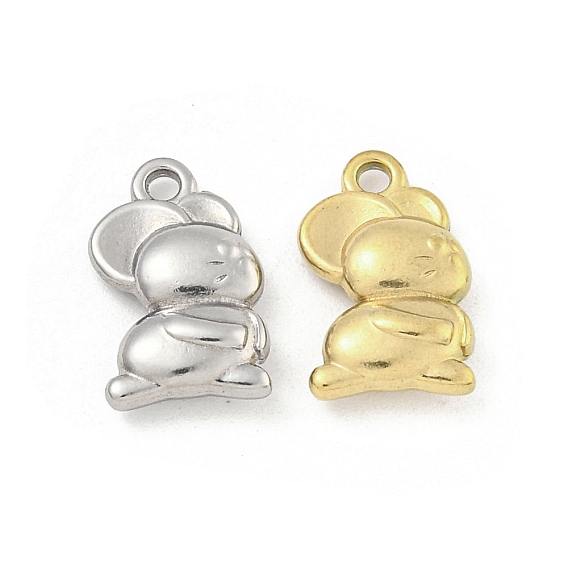 Ионное покрытие (ip) 304 брелоки из нержавеющей стали, мышь очарование