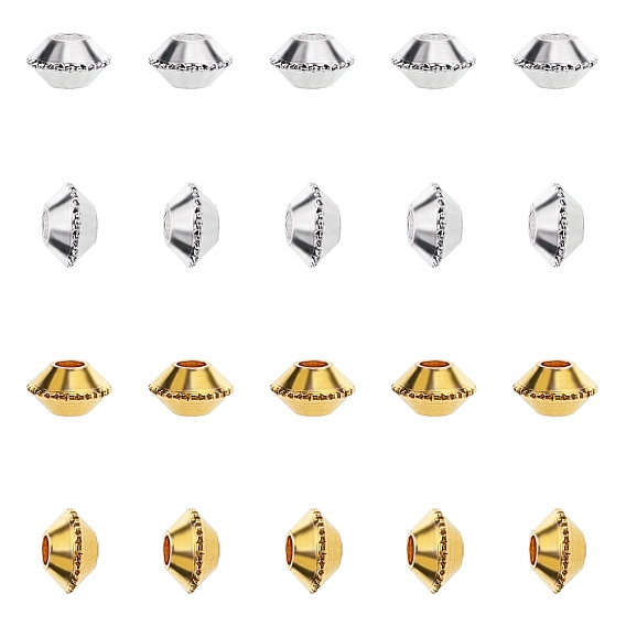 ARRICRAFT Brass Spacer Beads, Bicone