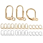 24Pcs 6 Styles Brass Huggie Hoop Earring Findings & Leverback Earring Findings, with Loop, 925 Sterling Silver Plated & Real 24K Gold Plated