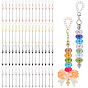 64Pcs 4 Colors Alloy Bar Beadable Pendant Decorations, with Alloy Lobster Claw Clasps and Iron Chains