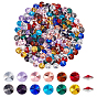 192шт. 12 цвета, стразы, кабошоны из алмазного стекла, задние и задние