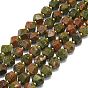 Природные Unakite бисер нитей, граненые, восьмиугольный