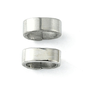Drawing 201 Stainless Steel Slide Charms/Slider Beads, For Leather Cord Bracelets Making, Oval