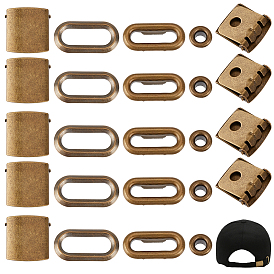 36 Наборы железных застежек для бейсбольных кепок, пряжек и зажимов для ремешков, пряжка для шляпы с ушком, регулируемые пряжки для лямок рюкзака