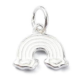 925 Sterling Silver Charms, Rainbow, with Jump Rings