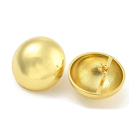 Rack Plating Half Round Brass Stud Earrings for Women, Cadmium Free & Lead Free, Long-Lasting Plated