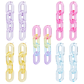 5 пары 5 цвета акриловые кабельные цепочки висячие серьги-гвоздики, длинные серьги-капли