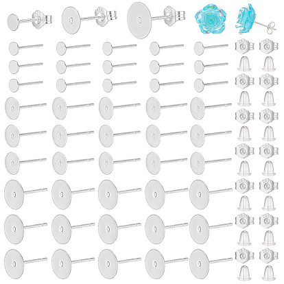 48шт. 3 стили фурнитура для сережек из стерлингового серебра, с гайкой 16шт.