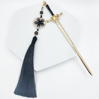 Alloy Flow Su Sword Hairpin Ancient Costume Headwear Hairpin Electroplating Pendant Sword