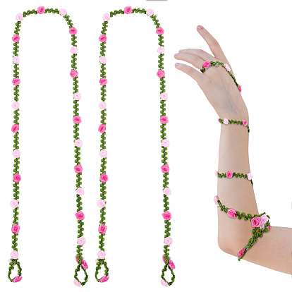 2шт полиэфирная лента для украшения вечеринки, цветок