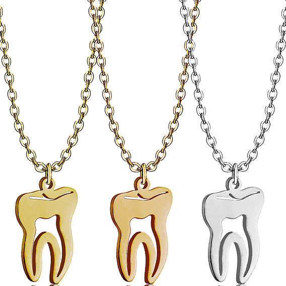 Форма зуба 201 ожерелья из нержавеющей стали с подвесками для женщин
