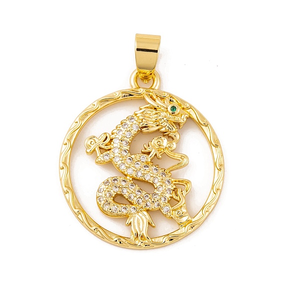 Латунные микро проложить кубического циркония подвески, без кадмия, без никеля и без свинца, настоящие позолоченные подвески в виде дракона 18k