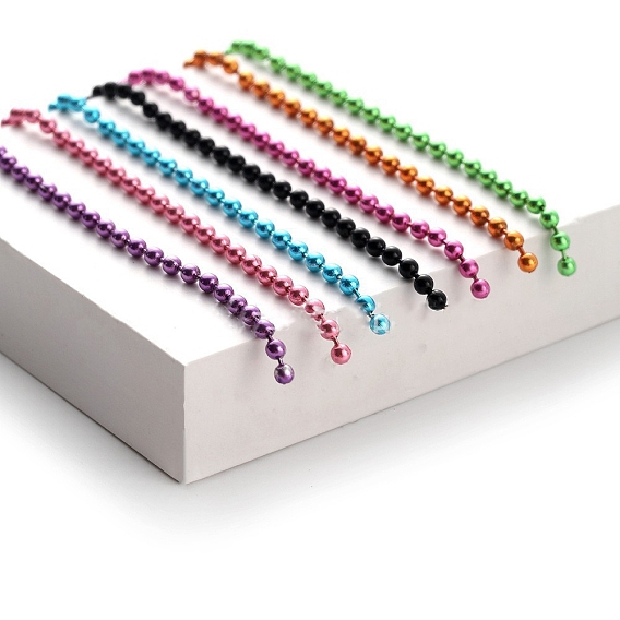 Iron Ball Chains with Connectors, Soldered, for Ball Chain Hang Tag Making