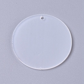 Transparent Acrylic Blank Big Pendants, Flat Round, for DIY Keychains or Jewelry