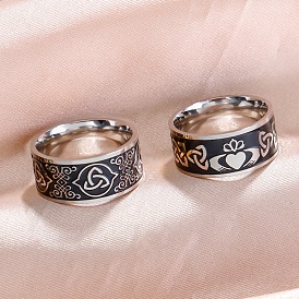 Эмалированные кольца из нержавеющей стали с трикетрами/тройным узлом на палец, Клэдда кольцо
