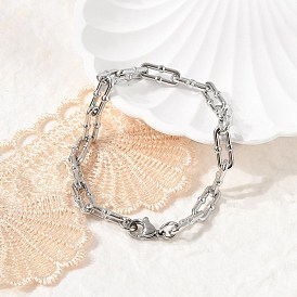 304 браслеты-цепочки из нержавеющей стали со скрепками для женщин и мужчин