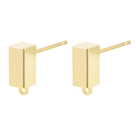 Brass Stud Earrings Findings, Cuboid