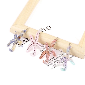 Заколки для волос из ацетата целлюлозы со стразами, морская звезда