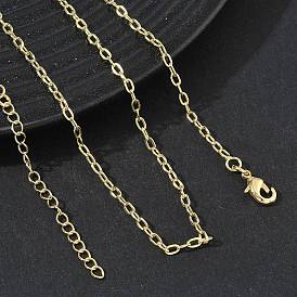 2.2mm Messing-Kabelkettenhalsketten für Damen, langlebig überzogen