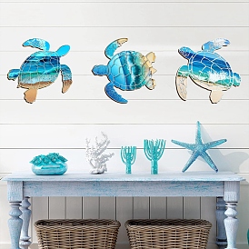 3Pcs Wood Decoration Sets, Turtle