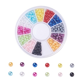 Ногтей декоративные аксессуары, имитация жемчуга акриловые, без отверстия , круглые