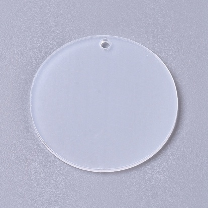 Transparent Acrylic Blank Big Pendants, Flat Round, for DIY Keychains or Jewelry
