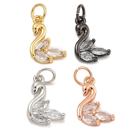 Покрытие стойки латунь микропаве прозрачные кубические циркониевые подвески, без свинца и без кадмия, долговечный, гусь