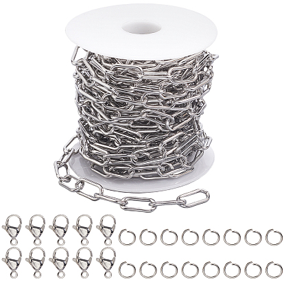 Сделай сам 304 наборы для изготовления цепочек-скрепок из нержавеющей стали, ожерелий/браслетов