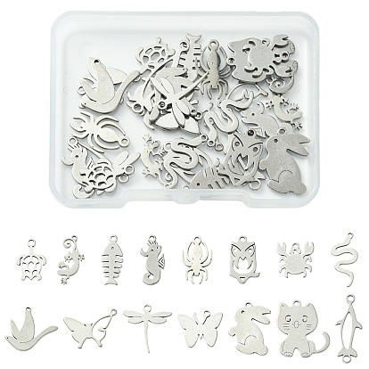 30 шт 15 стили 201 подвески из нержавеющей стали, лазерная резка