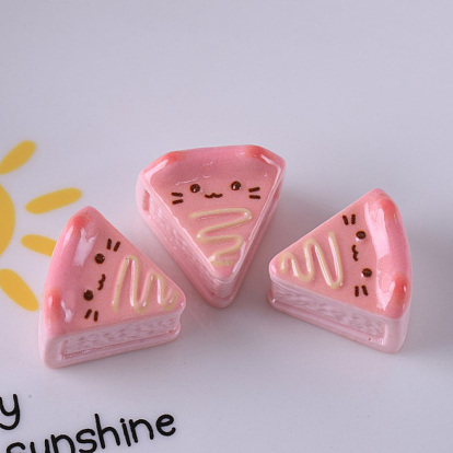 Кабошоны из смолы, чизкейк с мордочкой кота