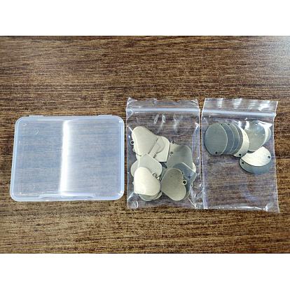 30Pcs 2 Style Brass Pendants, Stamping Blank Tag, Long-Lasting Plated, Heart & Oval