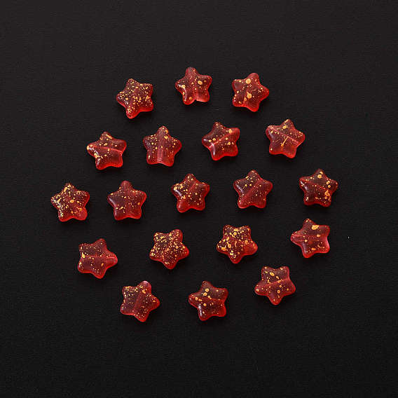 20 шт. Стеклянные бусины, окрашенные распылением, звезда