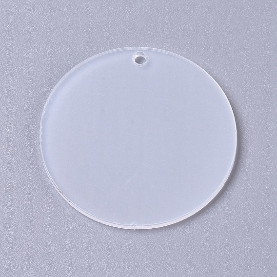 Transparent Acrylic Blank Big Pendants, Flat Round, for DIY Keychains or Jewelry