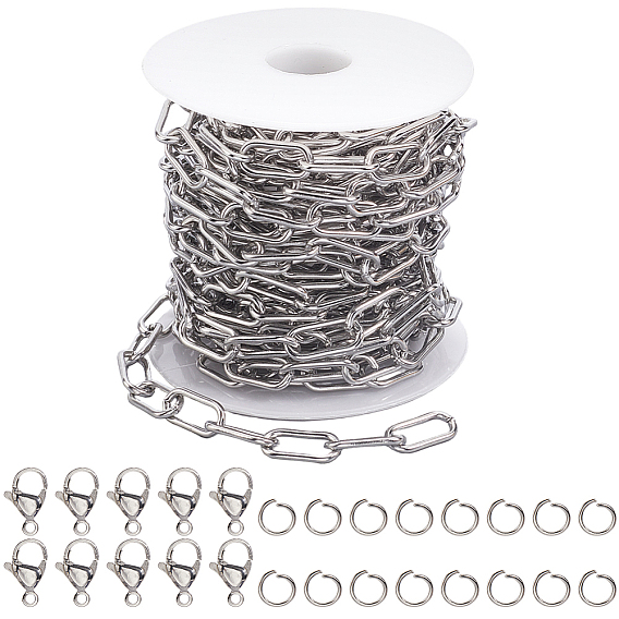 Сделай сам 304 наборы для изготовления цепочек-скрепок из нержавеющей стали, ожерелий/браслетов